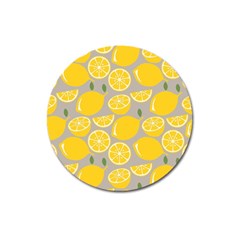 Lemon Pattern Magnet 3  (round) by artworkshop