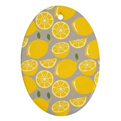 Lemon Pattern Oval Ornament (two Sides) by artworkshop