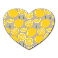 Lemon Pattern Heart Mousepads by artworkshop