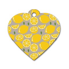 Lemon Pattern Dog Tag Heart (one Side)