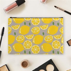 Lemon Pattern Cosmetic Bag (large) by artworkshop