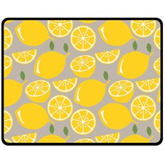 Lemon Pattern Fleece Blanket (medium)  by artworkshop