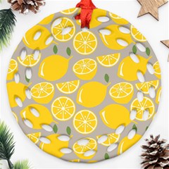 Lemon Pattern Ornament (round Filigree) by artworkshop