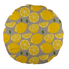 Lemon Pattern Large 18  Premium Round Cushions by artworkshop