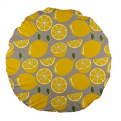 Lemon Pattern Large 18  Premium Flano Round Cushions by artworkshop