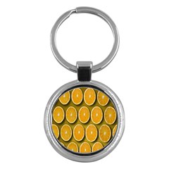 Oranges Slices  Pattern Key Chain (round) by artworkshop