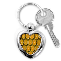 Oranges Slices  Pattern Key Chain (heart) by artworkshop