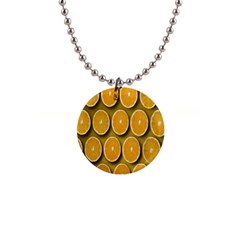 Oranges Slices  Pattern 1  Button Necklace by artworkshop