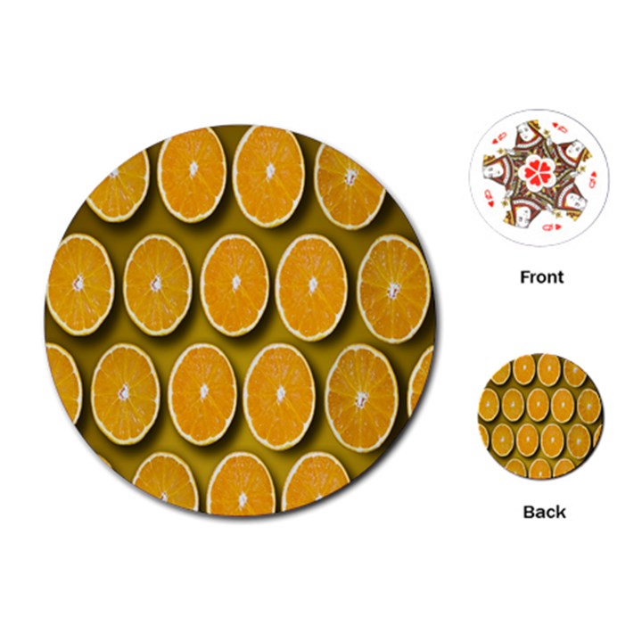 Oranges Slices  Pattern Playing Cards Single Design (Round)