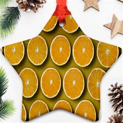 Oranges Slices  Pattern Star Ornament (two Sides) by artworkshop