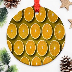 Oranges Slices  Pattern Ornament (round) by artworkshop