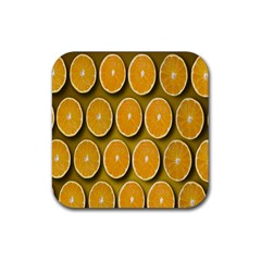 Oranges Slices  Pattern Rubber Coaster (square) by artworkshop