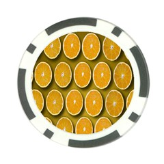 Oranges Slices  Pattern Poker Chip Card Guard by artworkshop