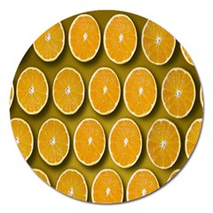 Oranges Slices  Pattern Magnet 5  (round) by artworkshop