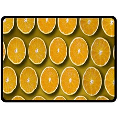 Oranges Slices  Pattern Fleece Blanket (large)  by artworkshop