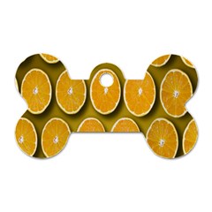 Oranges Slices  Pattern Dog Tag Bone (two Sides) by artworkshop