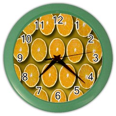 Oranges Slices  Pattern Color Wall Clock by artworkshop