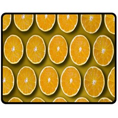 Oranges Slices  Pattern Fleece Blanket (medium)  by artworkshop