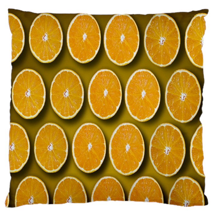 Oranges Slices  Pattern Large Flano Cushion Case (One Side)