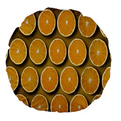 Oranges Slices  Pattern Large 18  Premium Flano Round Cushions by artworkshop