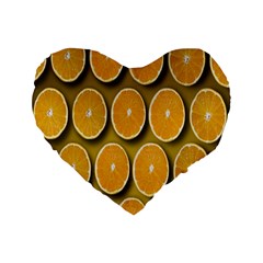 Oranges Slices  Pattern Standard 16  Premium Heart Shape Cushions by artworkshop