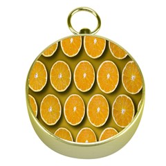 Oranges Slices  Pattern Gold Compasses by artworkshop