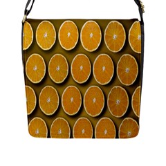 Oranges Slices  Pattern Flap Closure Messenger Bag (l) by artworkshop