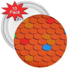 Phone Wallpaper Roof Roofing Tiles Roof Tiles 3  Buttons (10 Pack)  by artworkshop