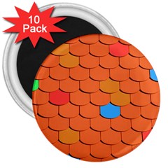 Phone Wallpaper Roof Roofing Tiles Roof Tiles 3  Magnets (10 Pack)  by artworkshop