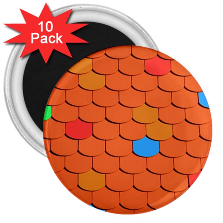 Phone Wallpaper Roof Roofing Tiles Roof Tiles 3  Magnets (10 pack) 