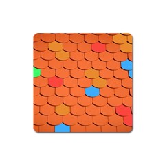 Phone Wallpaper Roof Roofing Tiles Roof Tiles Square Magnet by artworkshop