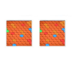 Phone Wallpaper Roof Roofing Tiles Roof Tiles Cufflinks (square) by artworkshop