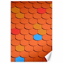 Phone Wallpaper Roof Roofing Tiles Roof Tiles Canvas 12  X 18  by artworkshop