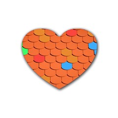 Phone Wallpaper Roof Roofing Tiles Roof Tiles Rubber Coaster (heart) by artworkshop