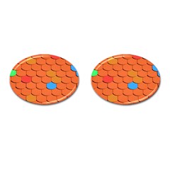 Phone Wallpaper Roof Roofing Tiles Roof Tiles Cufflinks (oval) by artworkshop