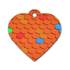 Phone Wallpaper Roof Roofing Tiles Roof Tiles Dog Tag Heart (two Sides) by artworkshop