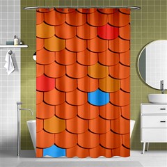 Phone Wallpaper Roof Roofing Tiles Roof Tiles Shower Curtain 48  X 72  (small)  by artworkshop