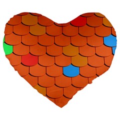 Phone Wallpaper Roof Roofing Tiles Roof Tiles Large 19  Premium Flano Heart Shape Cushions by artworkshop