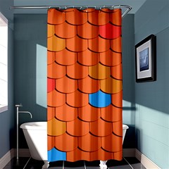 Phone Wallpaper Roof Roofing Tiles Roof Tiles Shower Curtain 36  X 72  (stall)  by artworkshop