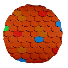 Phone Wallpaper Roof Roofing Tiles Roof Tiles Large 18  Premium Flano Round Cushions by artworkshop