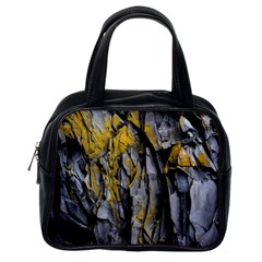 Rock Wall Crevices Geology Pattern Shapes Texture Classic Handbag (one Side) by artworkshop