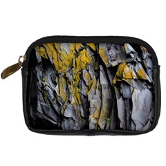 Rock Wall Crevices Geology Pattern Shapes Texture Digital Camera Leather Case by artworkshop