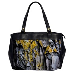 Rock Wall Crevices Geology Pattern Shapes Texture Oversize Office Handbag (2 Sides) by artworkshop