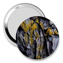 Rock Wall Crevices Geology Pattern Shapes Texture 3  Handbag Mirrors by artworkshop