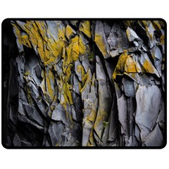 Rock Wall Crevices Geology Pattern Shapes Texture Double Sided Fleece Blanket (medium)  by artworkshop