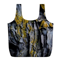 Rock Wall Crevices Geology Pattern Shapes Texture Full Print Recycle Bag (l) by artworkshop