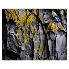 Rock Wall Crevices Geology Pattern Shapes Texture Double Sided Flano Blanket (medium)  by artworkshop