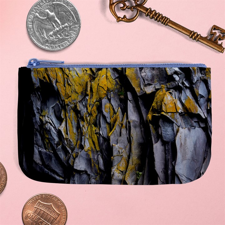 Rock Wall Crevices Geology Pattern Shapes Texture Large Coin Purse