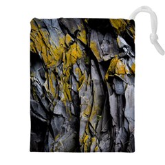 Rock Wall Crevices Geology Pattern Shapes Texture Drawstring Pouch (4xl) by artworkshop