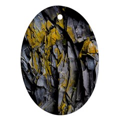 Rock Wall Crevices Geology Pattern Shapes Texture Ornament (oval) by artworkshop